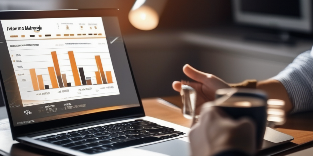 Человек радостно смотрит на график увеличения доходов от партнерского маркетинга