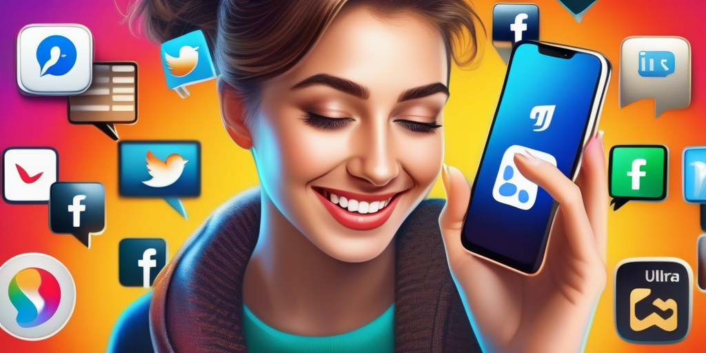 Человек использует смартфон, на экране иконки социальных сетей