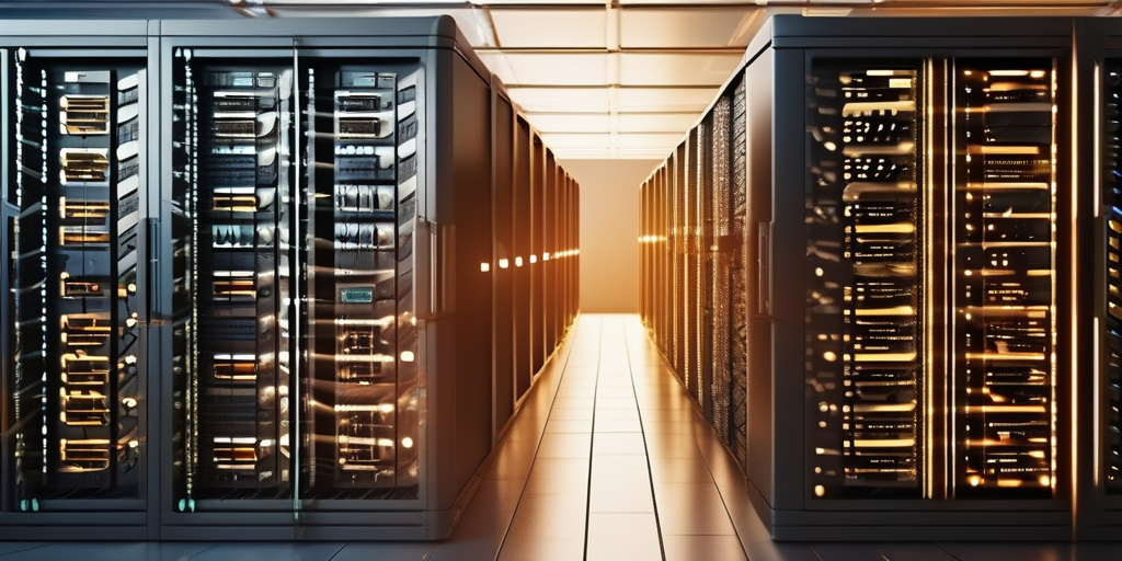 Схема сети компьютеров и серверов, демонстрирующая поток данных.