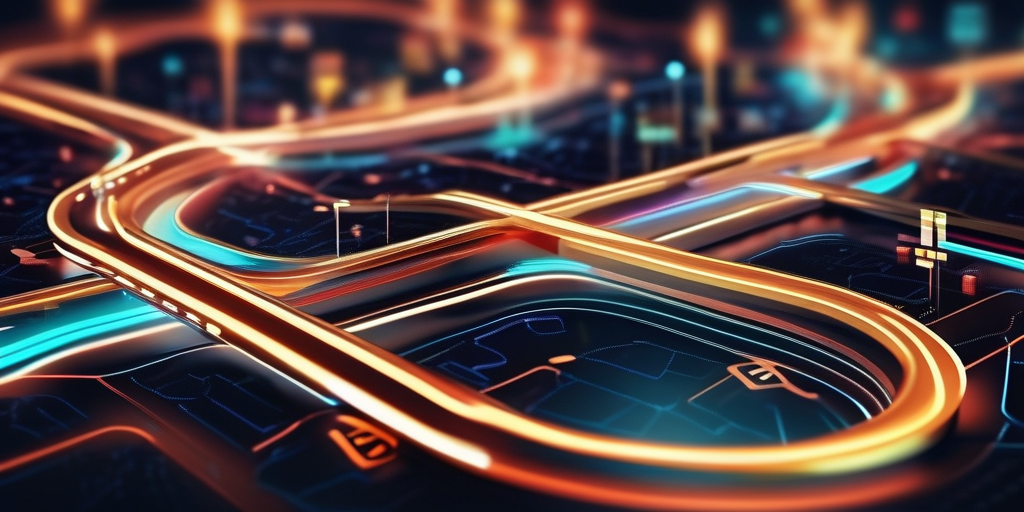 Абстрактное представление трафика на сайт, схематичная карта.