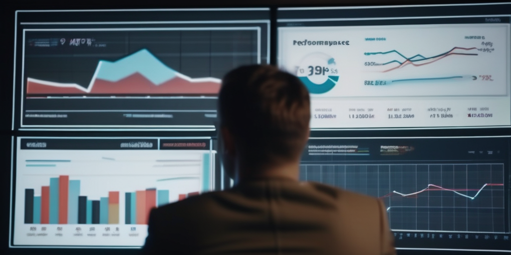 Человек анализирует эффективность рекламной кампании на экране.