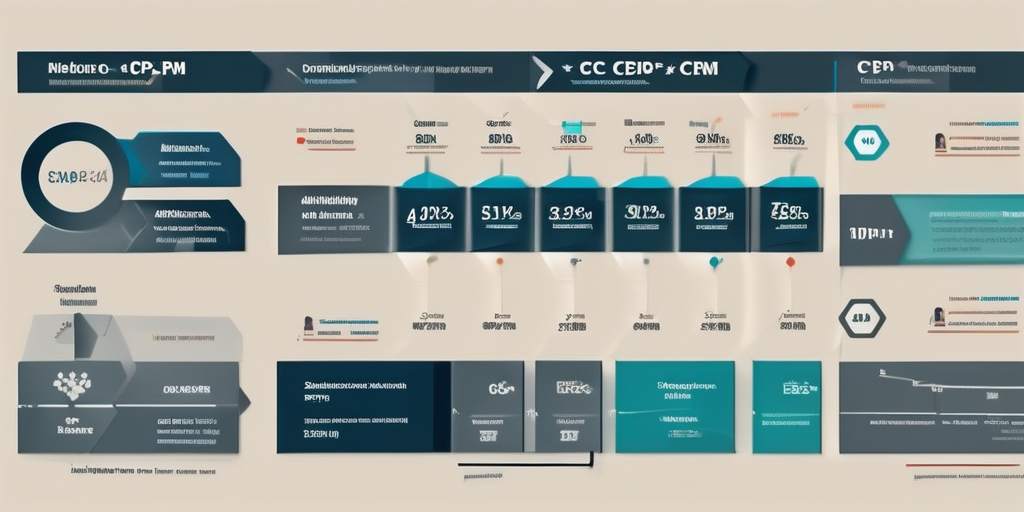Инфографика, объясняющая модели рекламы (CPC, CPI, CPM).
