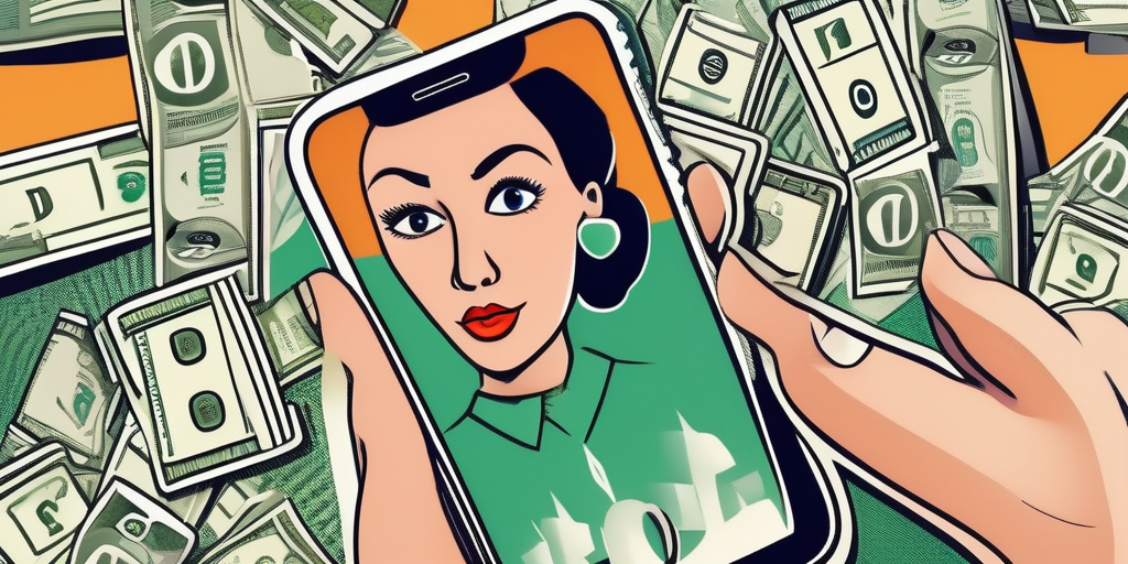 Новичок, смотрящий на рефссылку на смартфоне