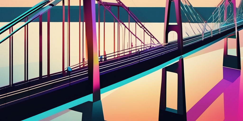 Иллюстрация моста между рекламодателями и вебмастерами.