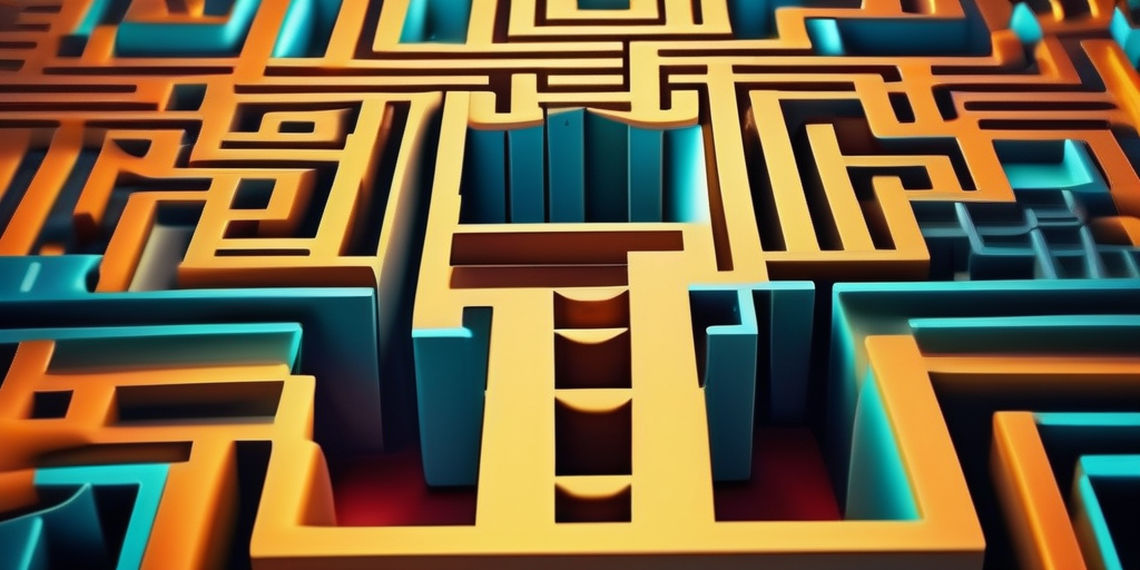 Лабиринт с сокровищницей, символизирующий онлайн-заработок