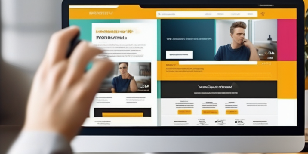 Человек внимательно следует инструкциям на веб-сайте