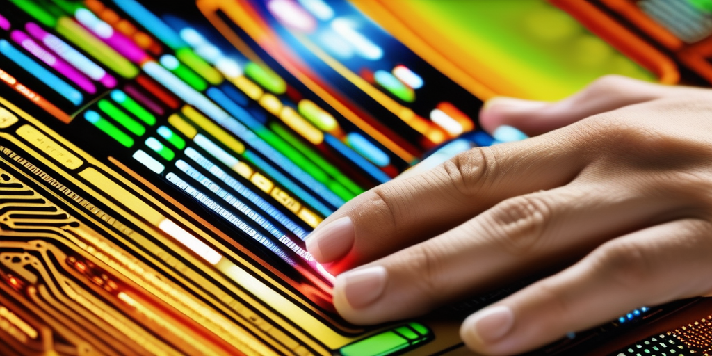 Рука кликает на рекламу на экране компьютера