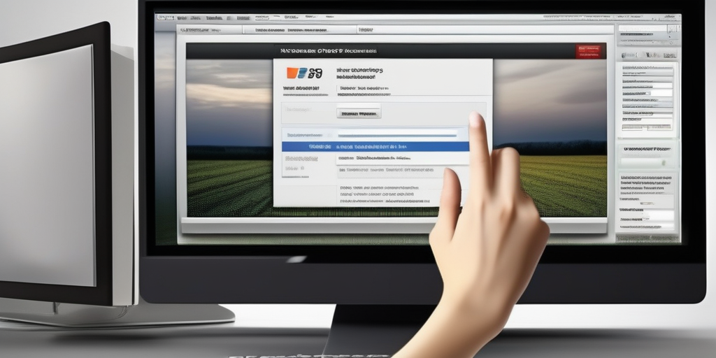 Рука кликает на рекламу на экране компьютера