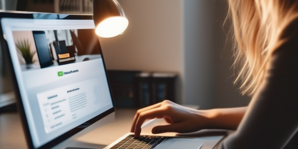 Молодой человек увлеченно кликает на рекламу на компьютере