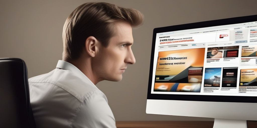 Начинающий буксер смотрит на экран с рекламой