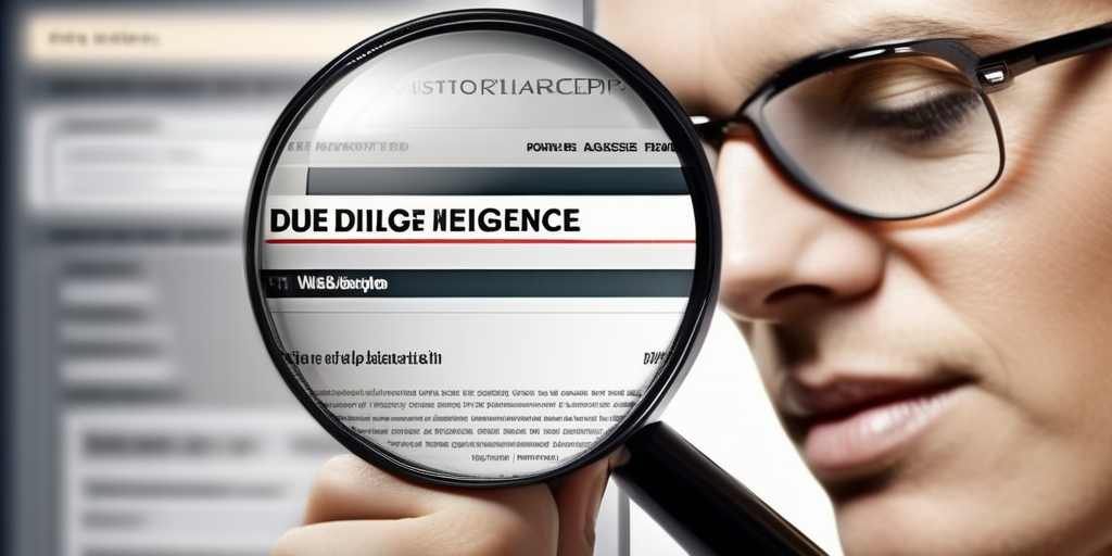 Лупа, рассматривающая веб-сайт, подчеркивающая важность проверки перед выполнением заданий.