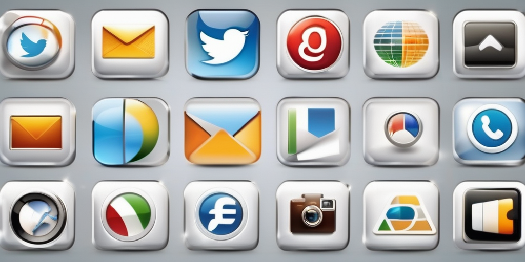 Разнообразие иконок, представляющих источники трафика