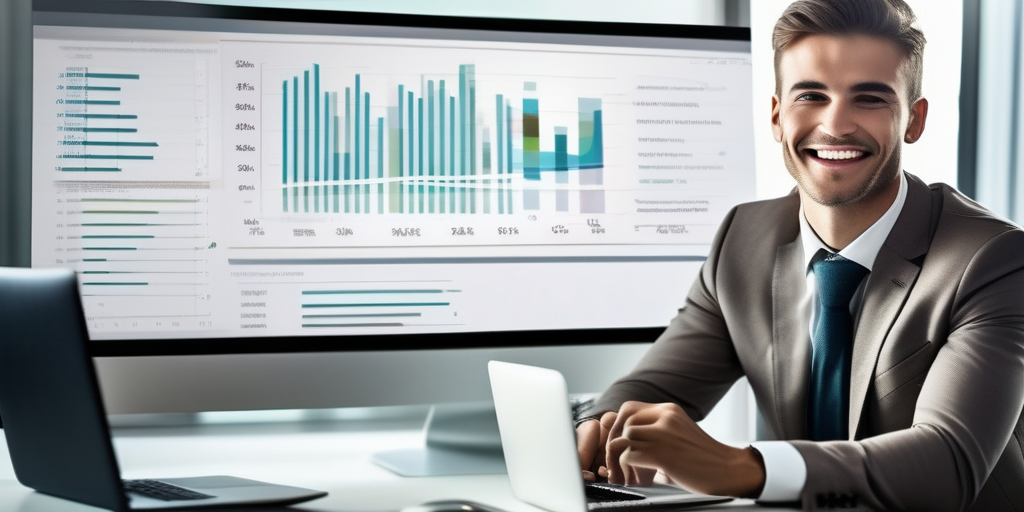 Успешный арбитражник за ноутбуком.