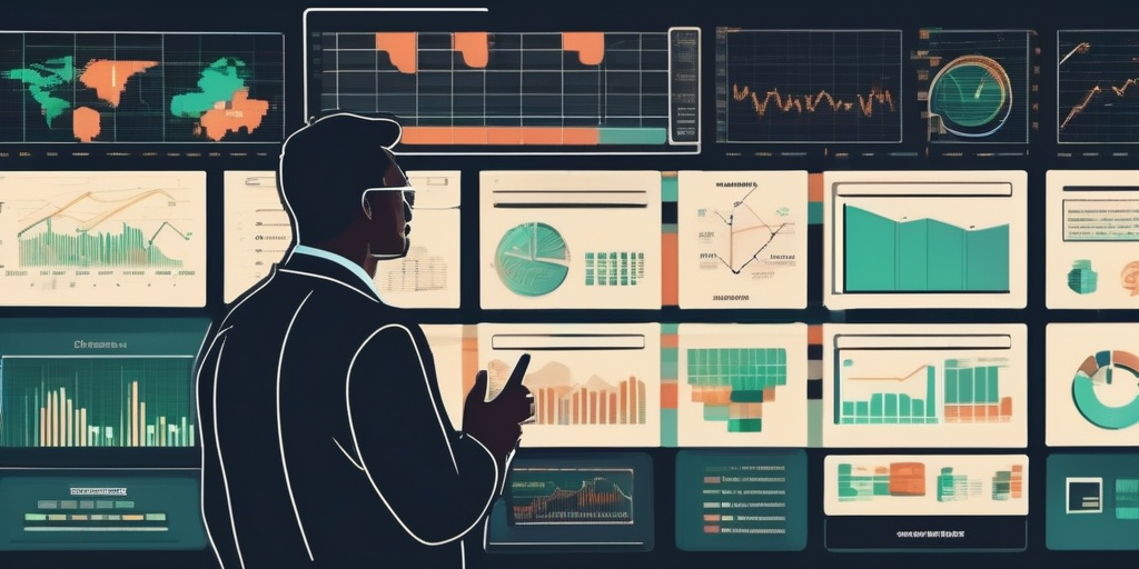 Человек с сомнением смотрит на экран с графиками трафика.