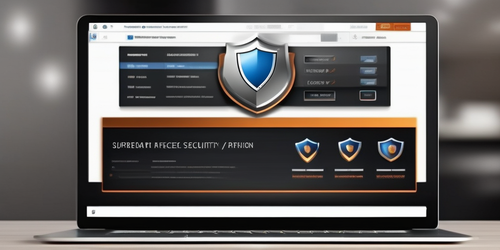 Щит, защищающий экран ноутбука с интерфейсом веб-сайта.