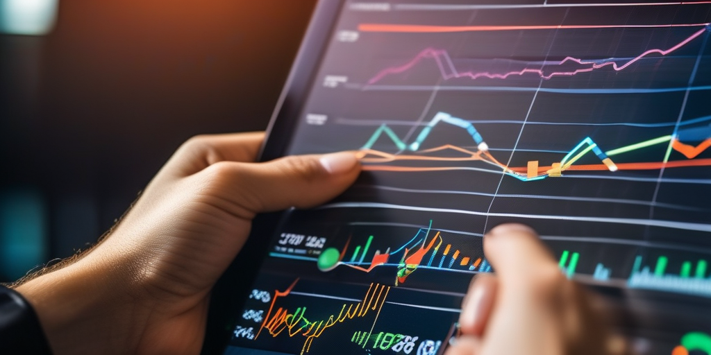 Человек внимательно изучает график, показывающий показатели трафика и данные аналитики, подчеркивая важность анализа данных при обмене трафиком.