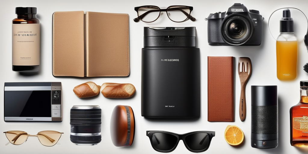 Коллаж из разных товаров, которые можно оценить онлайн.