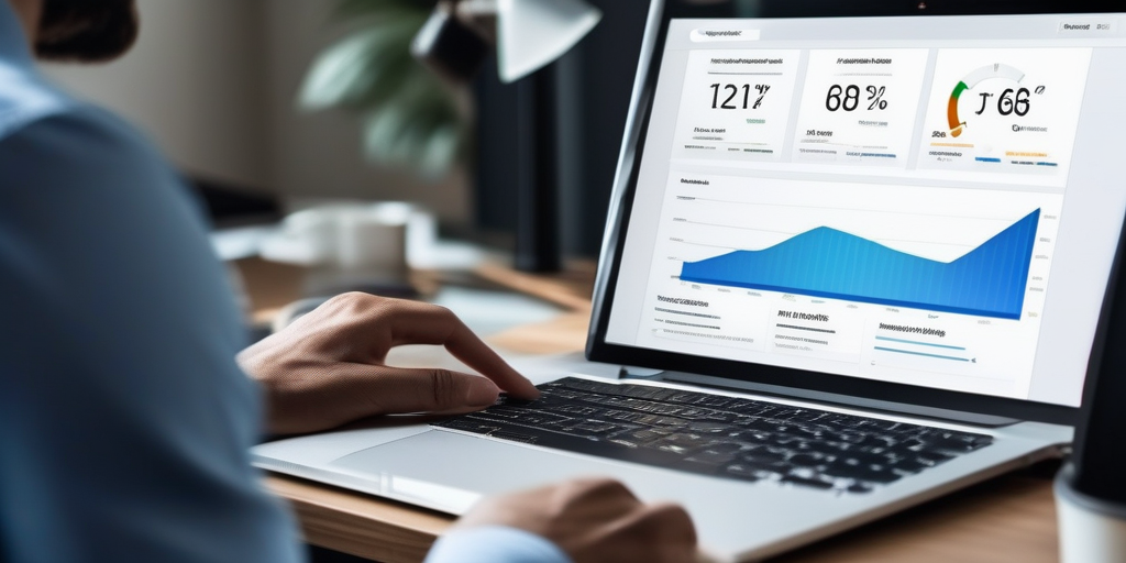 Человек анализирует Google Analytics на компьютере
