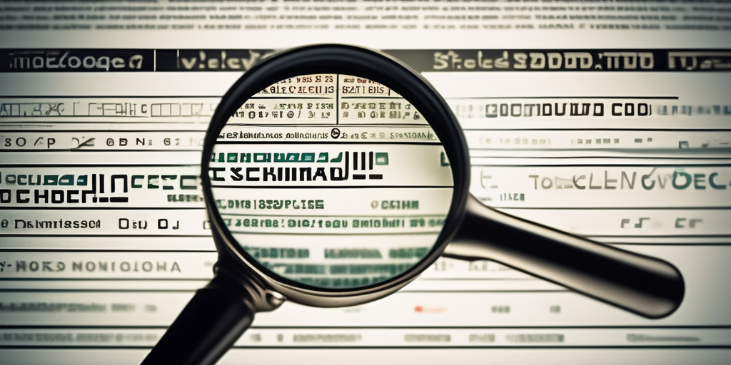 Лупа фокусируется на коде Schema Markup, символизирующая оптимизацию сайта