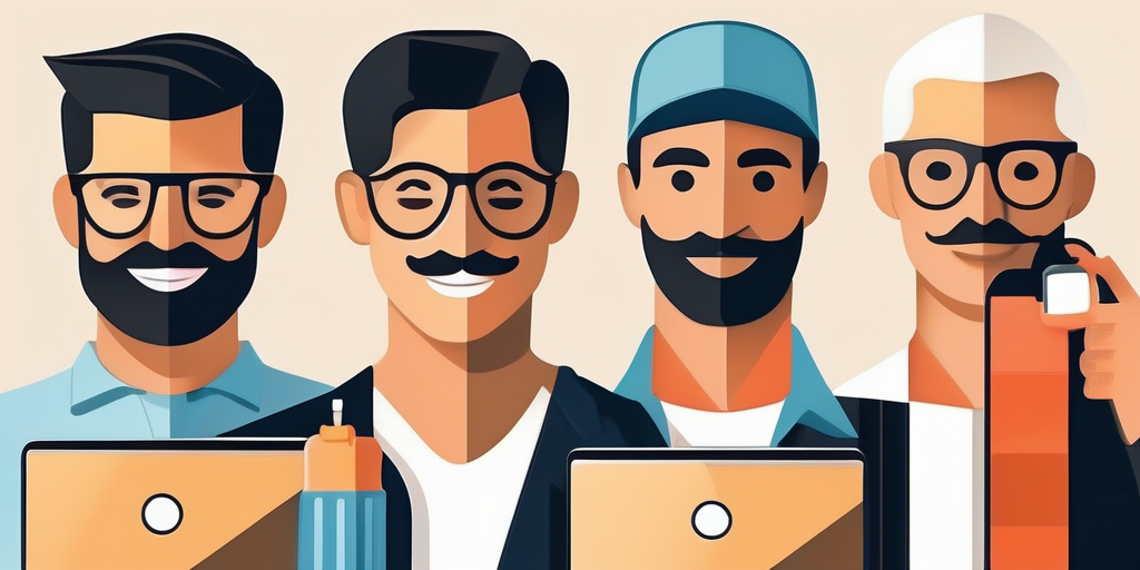 Коллаж иконок, представляющих различные онлайн-задачи.