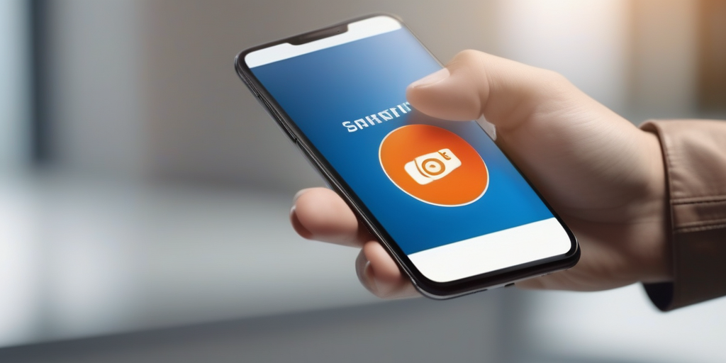 Рука нажимает на рекламу на экране смартфона.