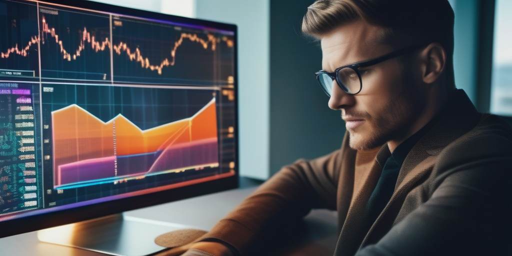 Человек анализирует данные рекламной кампании на компьютере.