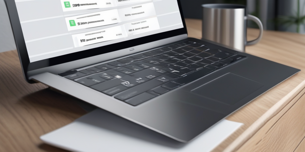 Ноутбук с аналитикой email-кампании, показывающий Open Rate и Click-Through Rate.