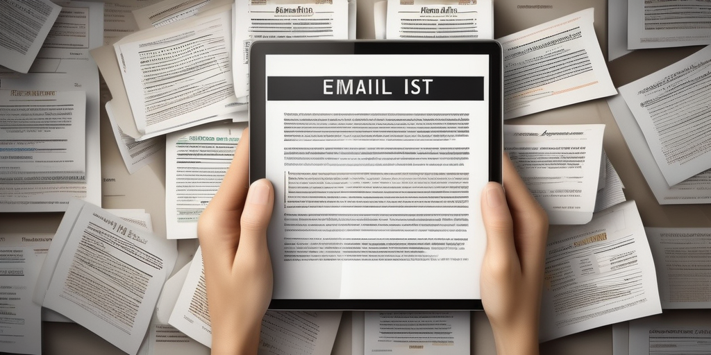 Иллюстрация растущего списка email-адресов.