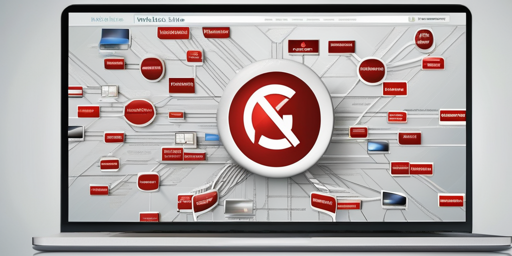 Схематическое изображение сети связанных веб-сайтов с партнерскими ссылками.