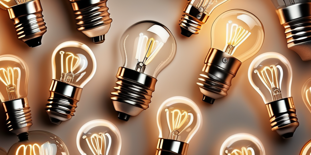 Лампочка окружена иконками социальных сетей, символизирует креативные идеи.