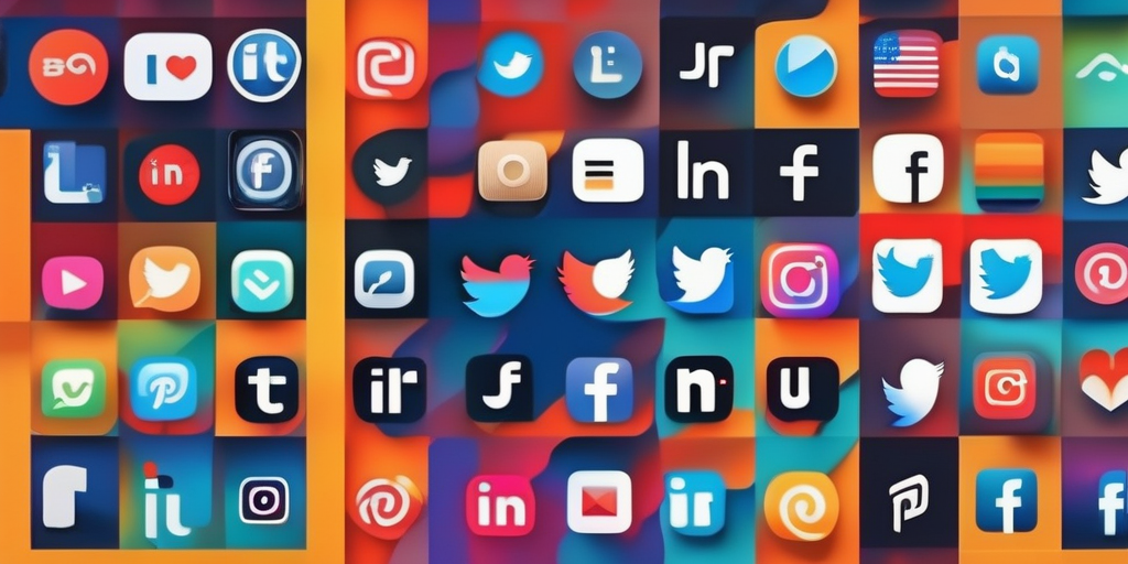 Логотипы популярных социальных сетей.