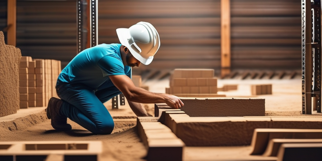 Схематичное изображение строительства фундамента для здания, символизирующее важность надежной базы для Telegram-канала.