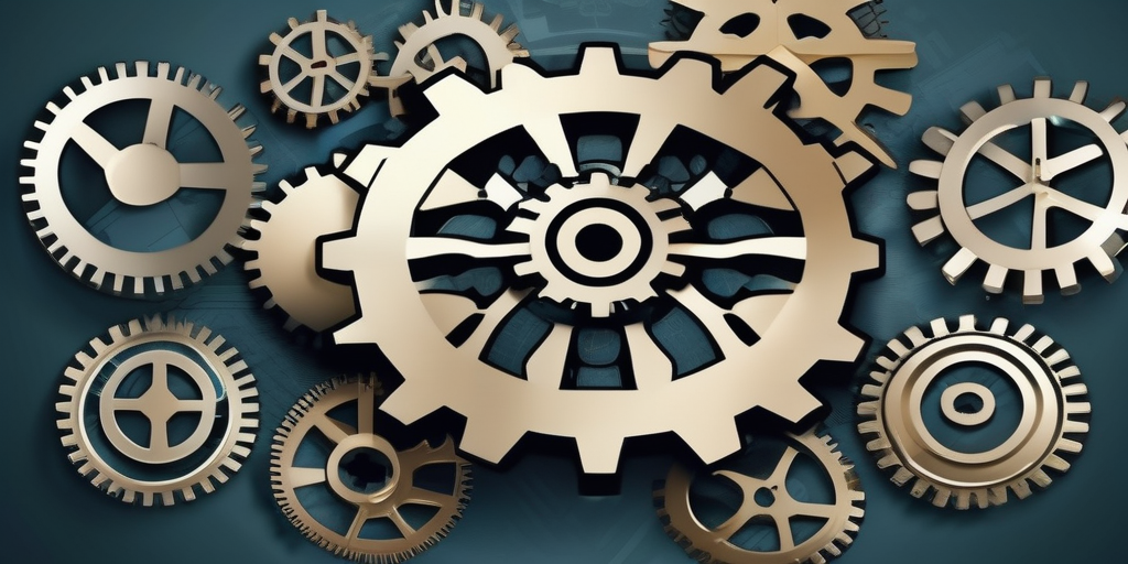 Иллюстрация мозга с шестернями, символизирующая стратегическое планирование продвижения Telegram-канала.