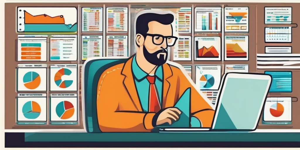 Начинающий вебмастер смотрит на ноутбук с SEO данными