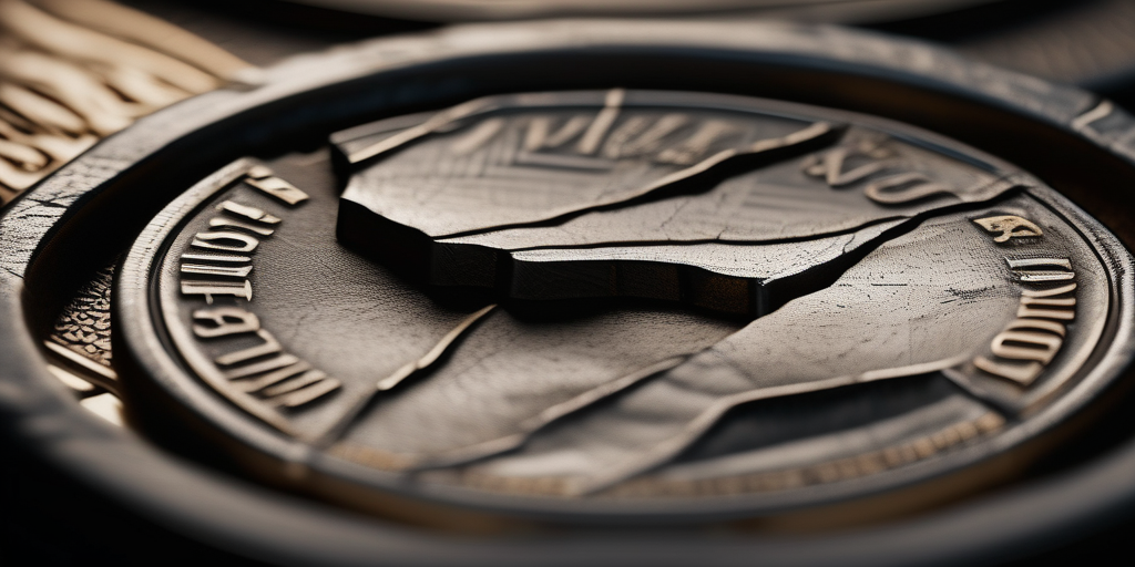 Разбитая монета, отражающая недостатки взаимного пиара.