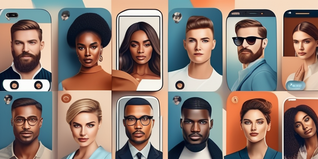 Группа людей использует Telegram-ботов на своих смартфонах.