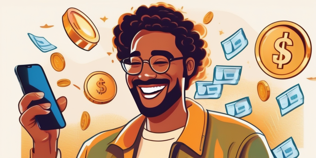 Человек, радующийся заработку на рекламе в Telegram