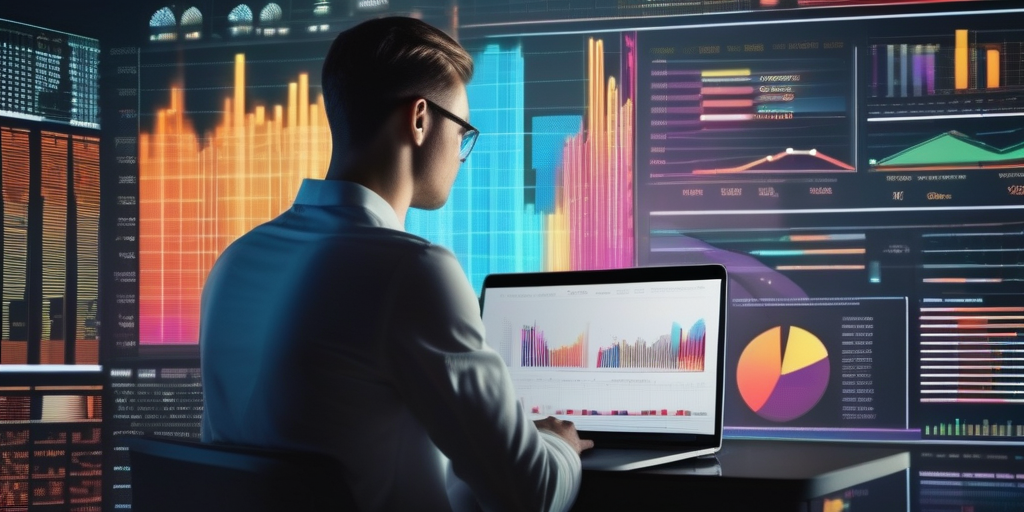 Человек анализирует рекламные данные на ноутбуке