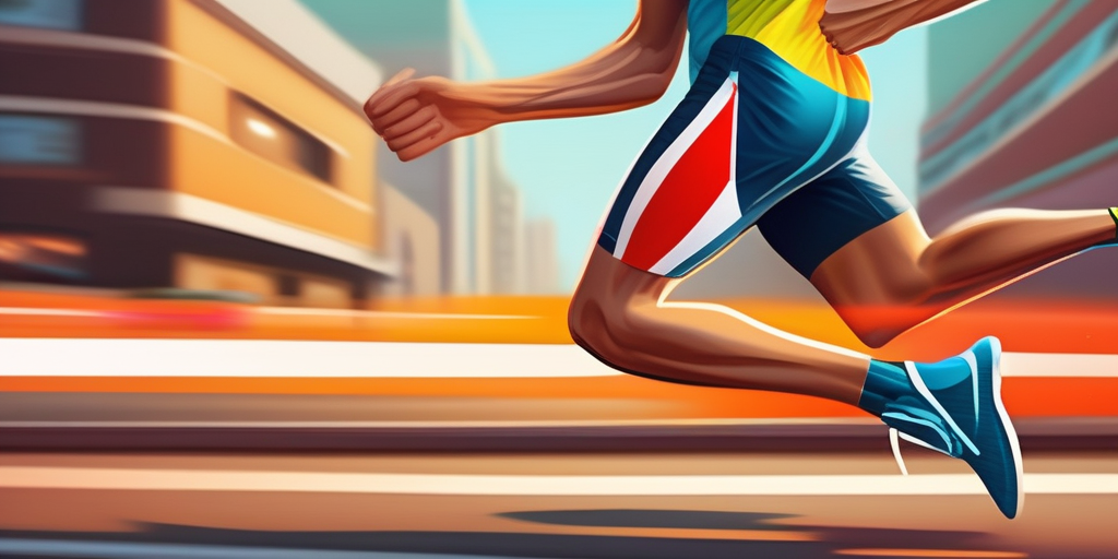 Мультяшный бегун разминается перед гонкой, символизируя разминку трафика.