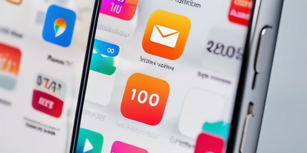 Смартфон с привлекательным push-уведомлением, предлагающим скидку, яркие цвета, минималистичный дизайн